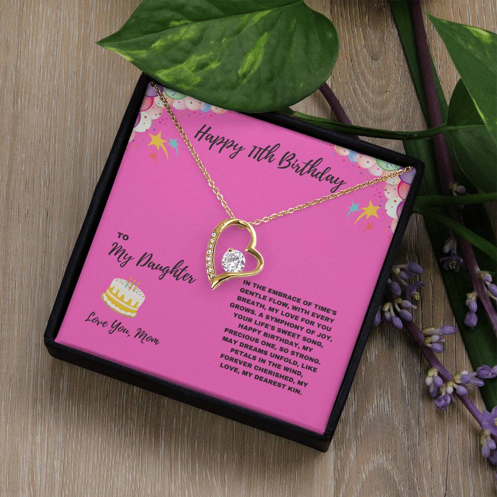 Happy 11th Birthday Jewelry Gift for Daughter from Mom | Meaningful Jewelry Keepsake for Girls