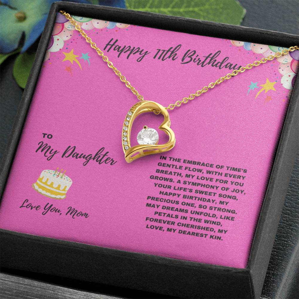 Happy 11th Birthday Jewelry Gift for Daughter from Mom | Meaningful Jewelry Keepsake for Girls