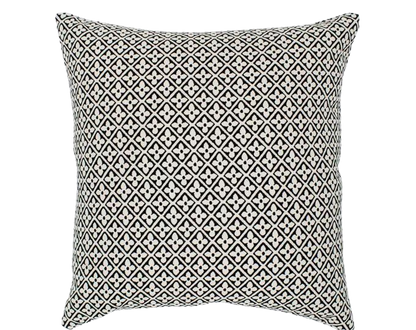 Black and White Floral 16x16 Contemporary Throw Pillow Cover - Perfect Housewarming or Holiday Gift