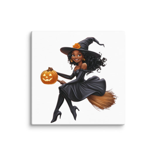 Chic Witch Canvas Wall Art – Stylish Halloween Home Decor