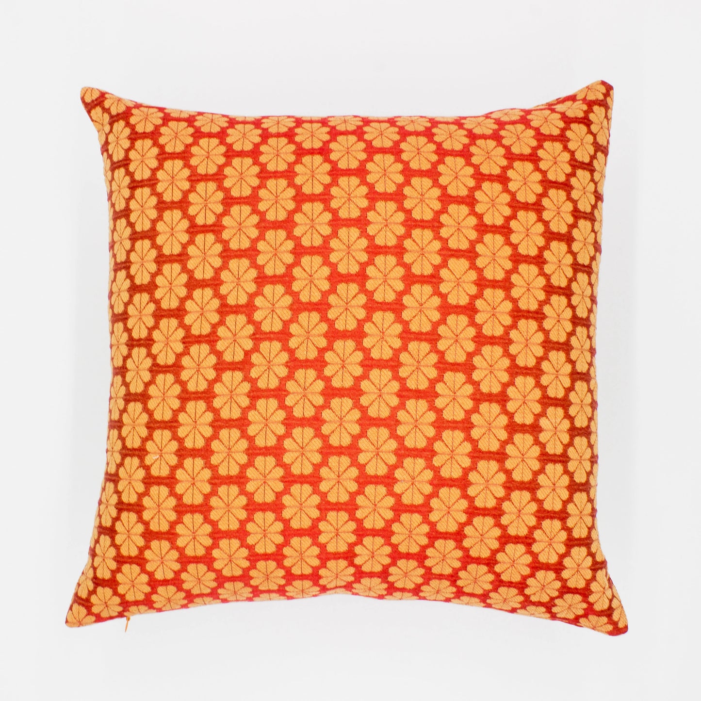 Orange and Gold Floral 16x16 Decorative Throw Pillow Cover - Elegant Cushion for Living Room and Bedroom Decor