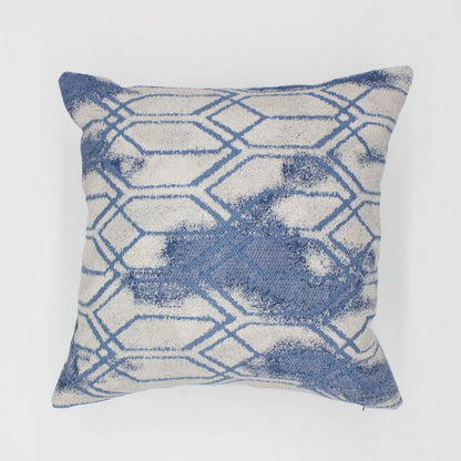 Blue and Cream 16x16 Heavy Throw Pillow Cover - Unique Modern Accent for Living Room, Office, or Bedroom Decor