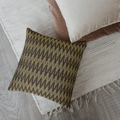 Brown and Bronze Abstract Minimalist 16x16 Pillow Cover - Thick Accent Throw Pillow for Modern Living Room and Bedroom Decor