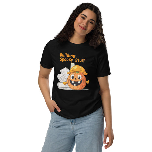 “Building Spooky Stuff” Unisex Eco T-Shirt – Fun Halloween Apparel