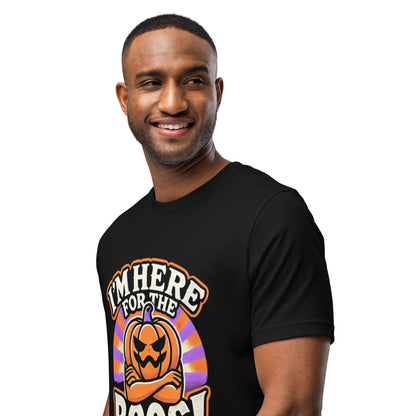 “I’m Here for the Boos!” T-Shirt – Fun Halloween Pumpkin-Themed Apparel