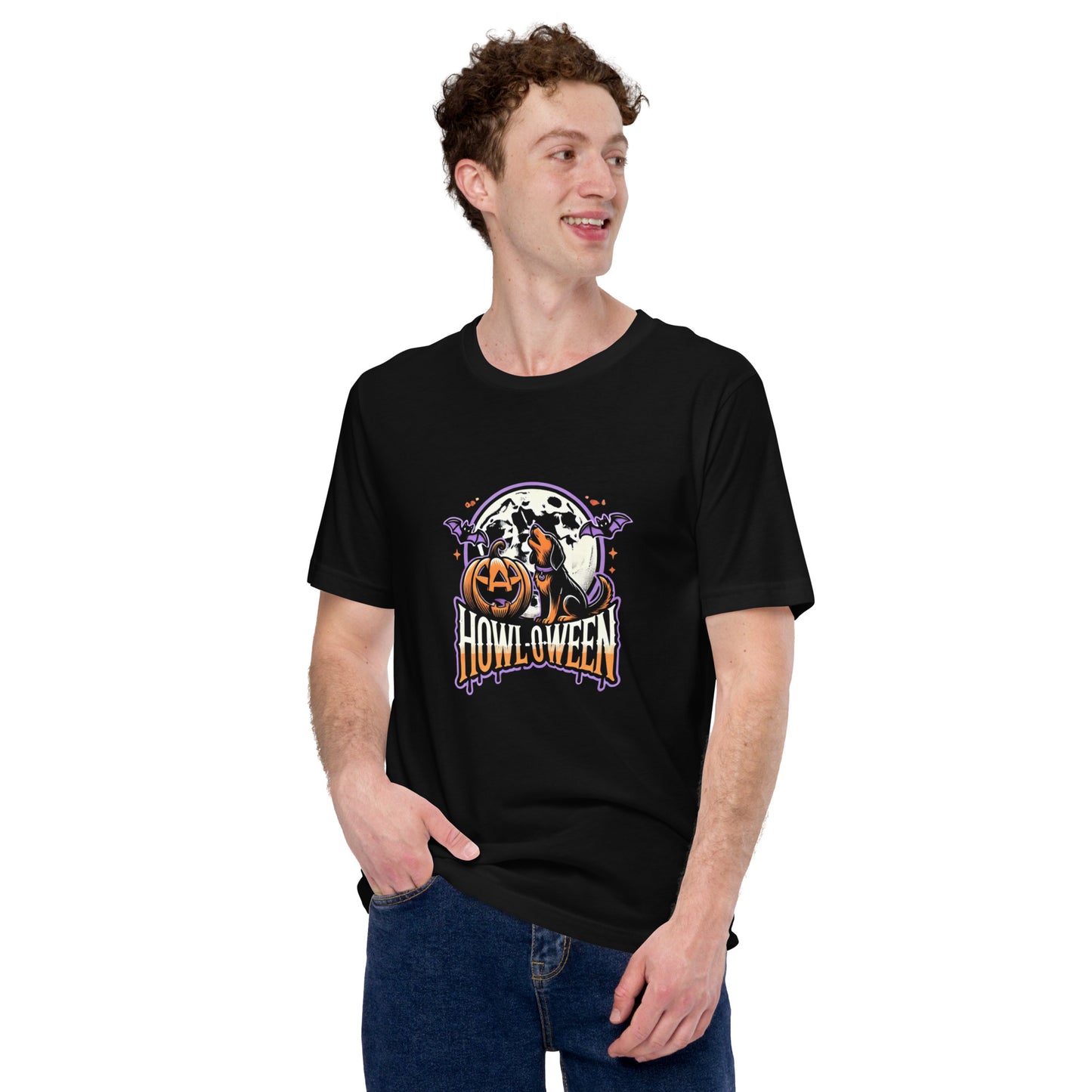 “Howl-o-ween” Adult T-Shirt – Fun Halloween Dog-Themed Apparel