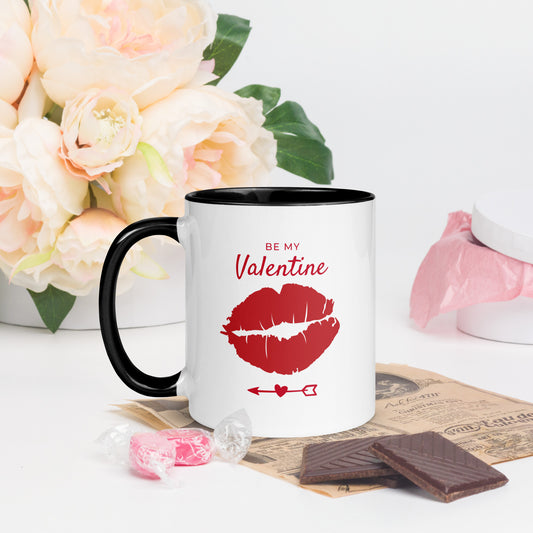 Taza de café con un dulce beso de San Valentín