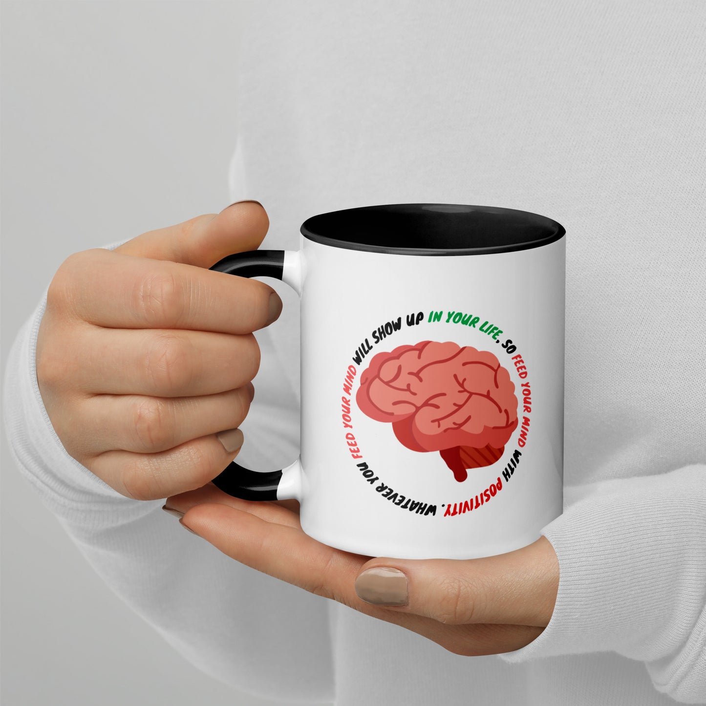 Taza de café con mentalidad positiva