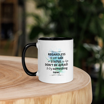 Taza de café inspiradora New Horizons: Abraza el cambio