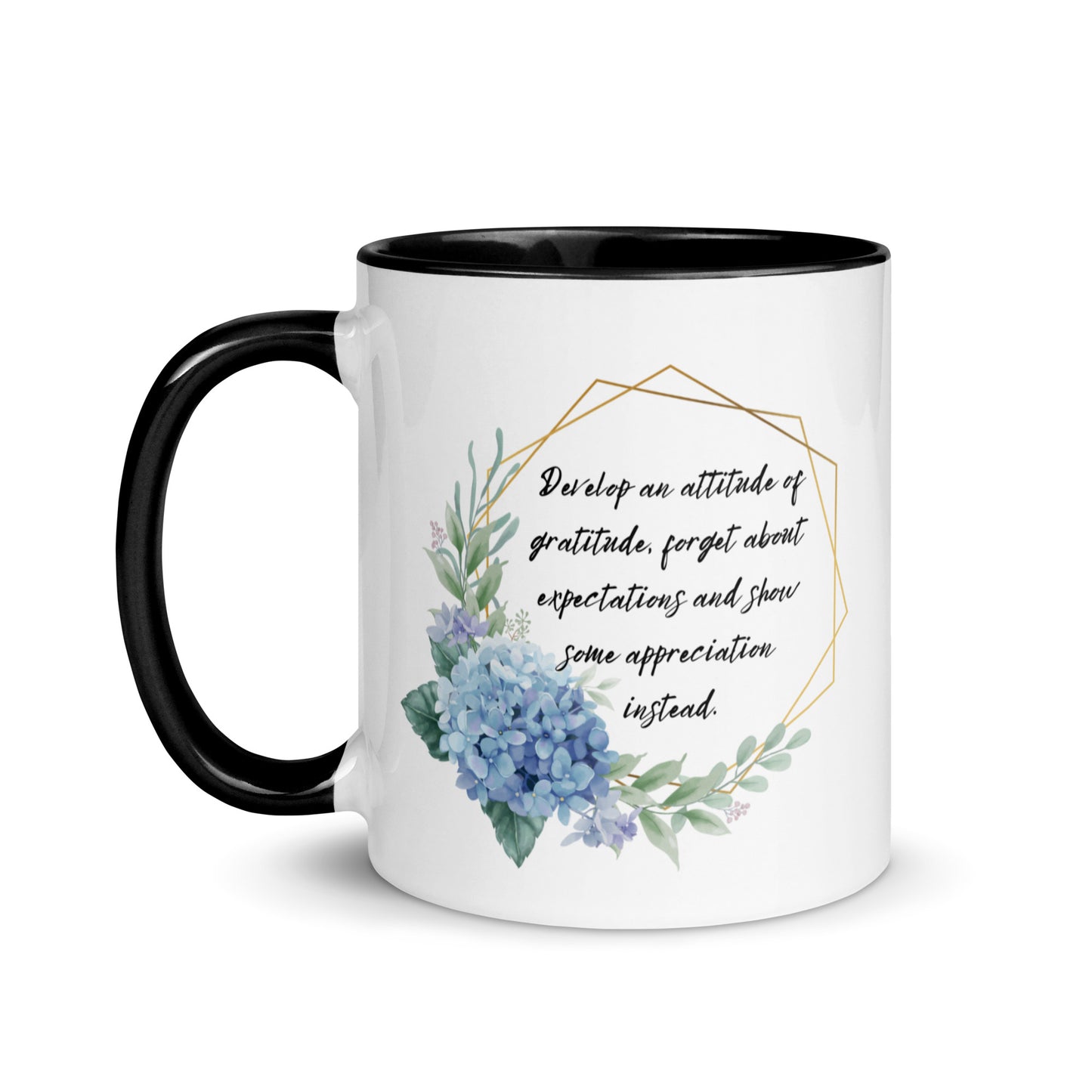 Taza de café con agradecimiento por las expectativas