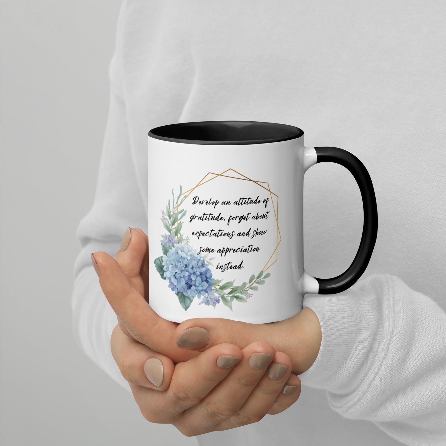 Taza de café con agradecimiento por las expectativas