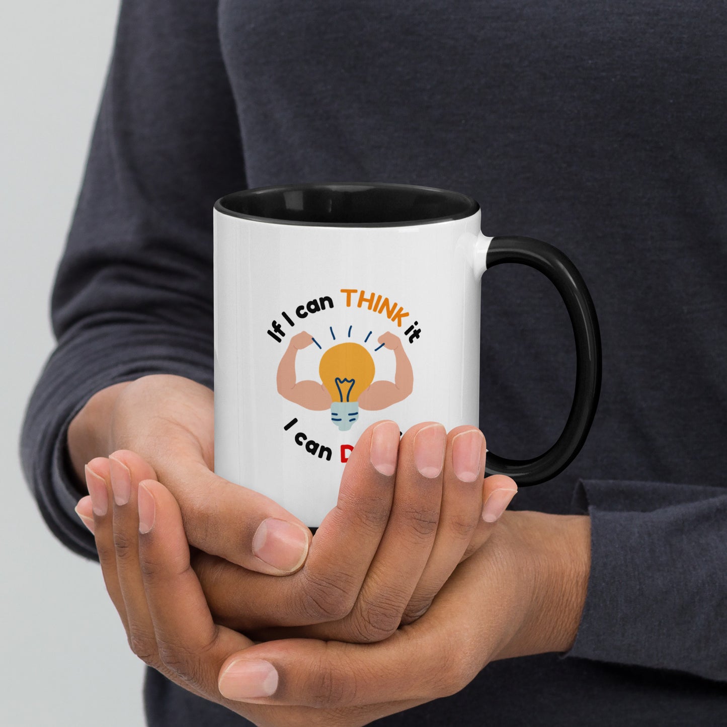 Taza de café con acción inspirada