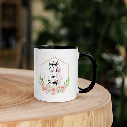 Taza de café inspiradora Serenity Sipper: Just Breathe