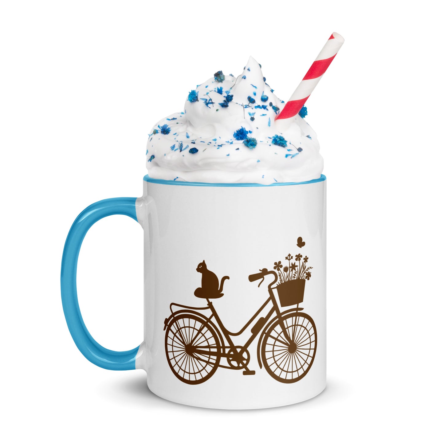 Whimsical Bike Ride: Feline Adventure Coffee Mug