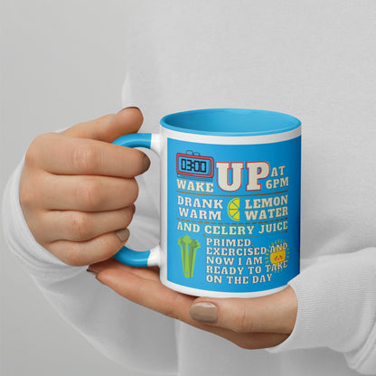 Night Owl's Morning Motivation: Ready to Conquer Blue Coffee Mug