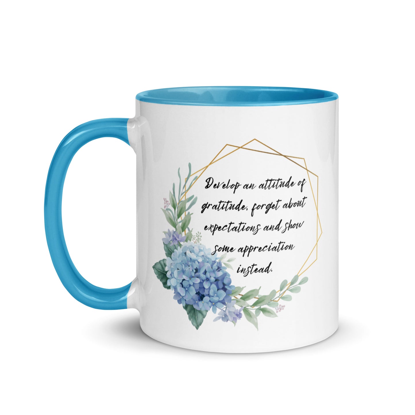 Taza de café con agradecimiento por las expectativas