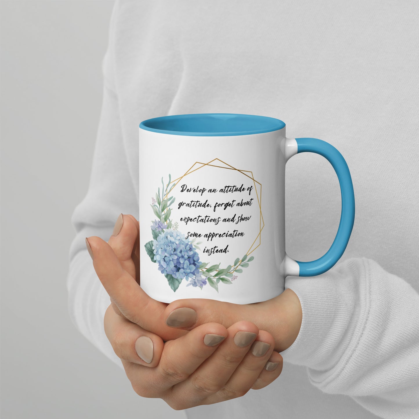 Taza de café con agradecimiento por las expectativas