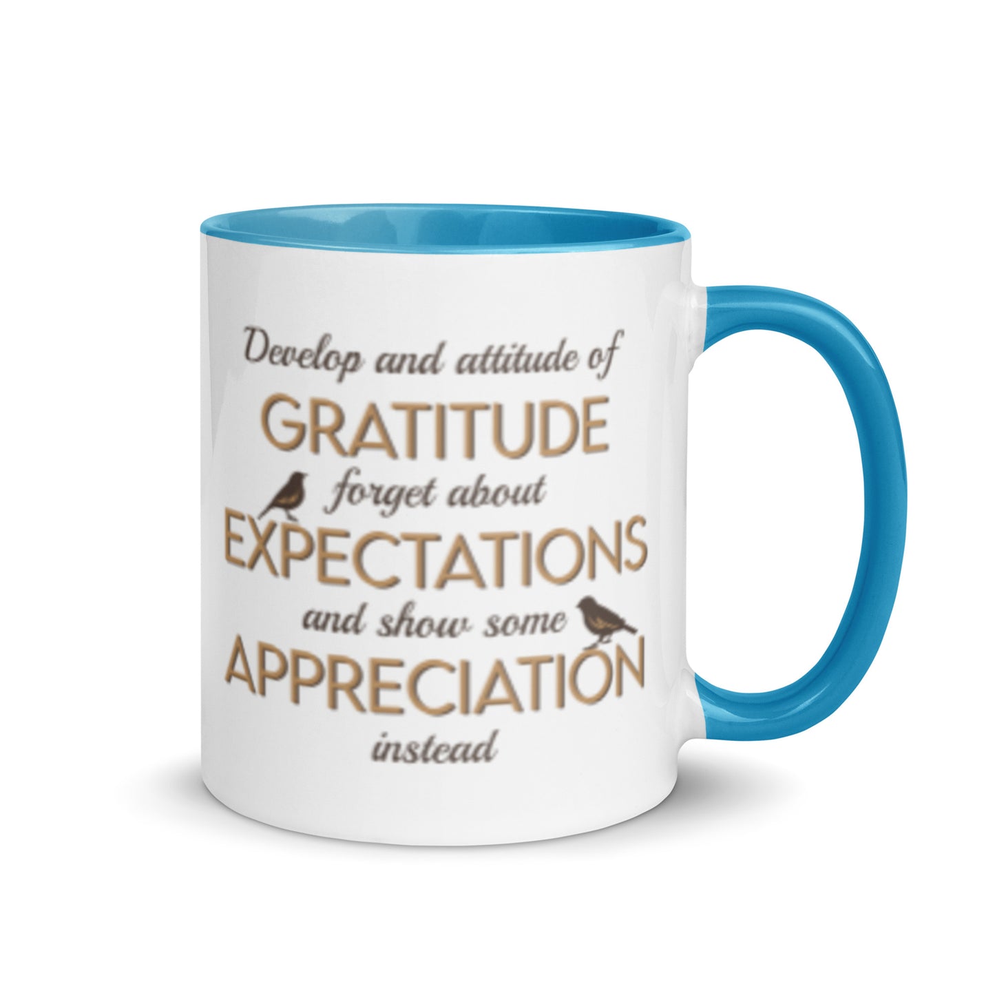 Taza de café espresso con actitud de gratitud y reconocimiento