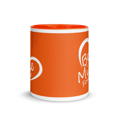 Taza de café con flores de amor naranja "Be Mine Forever"