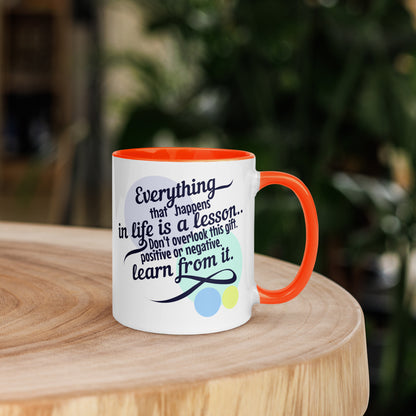 Taza de café La lección de vida: abraza cada experiencia