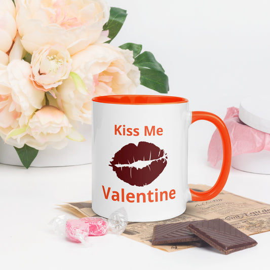 Taza de café con estampado de labios Kiss Me Valentine