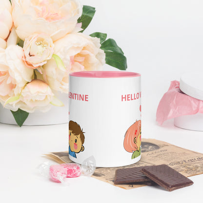 Taza de café con un dulce beso de San Valentín