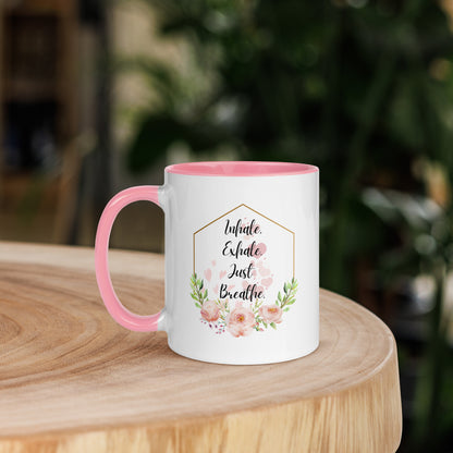 Serenity Sipper : Tasse à café inspirante Just Breathe