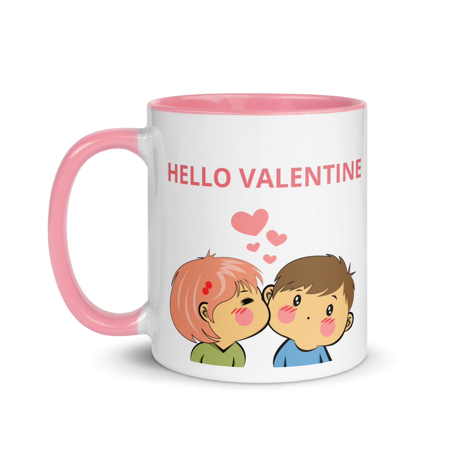 Taza de café con un dulce beso de San Valentín