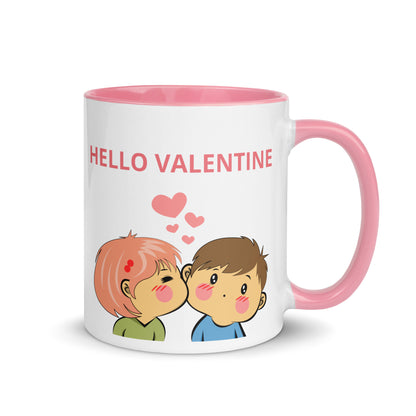 Taza de café con un dulce beso de San Valentín