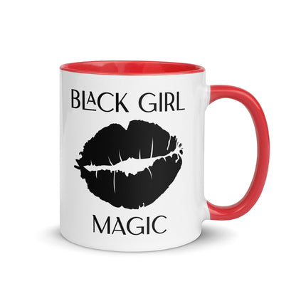 Tasse à café avec motif de baiser magique de fille noire