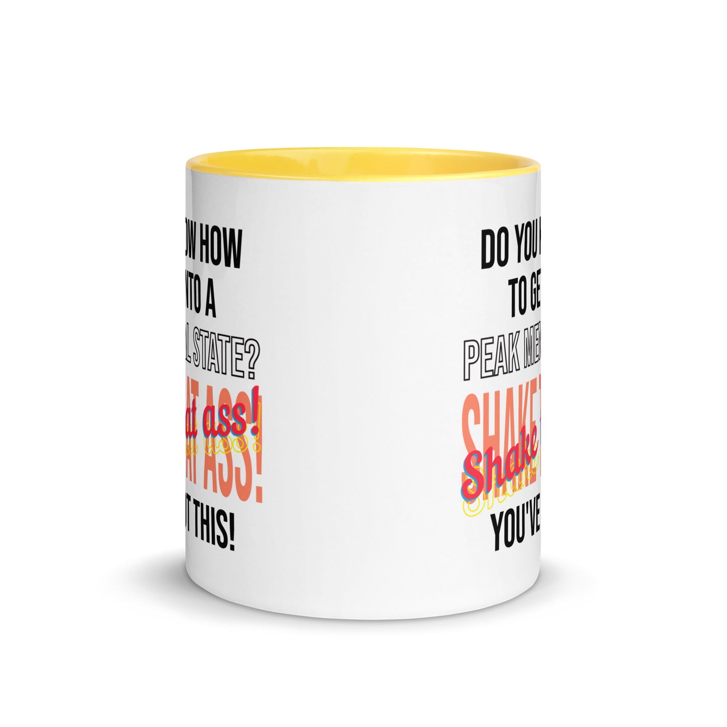 Motivation de l'état mental : tasse à café Shake, Believe, Succeed