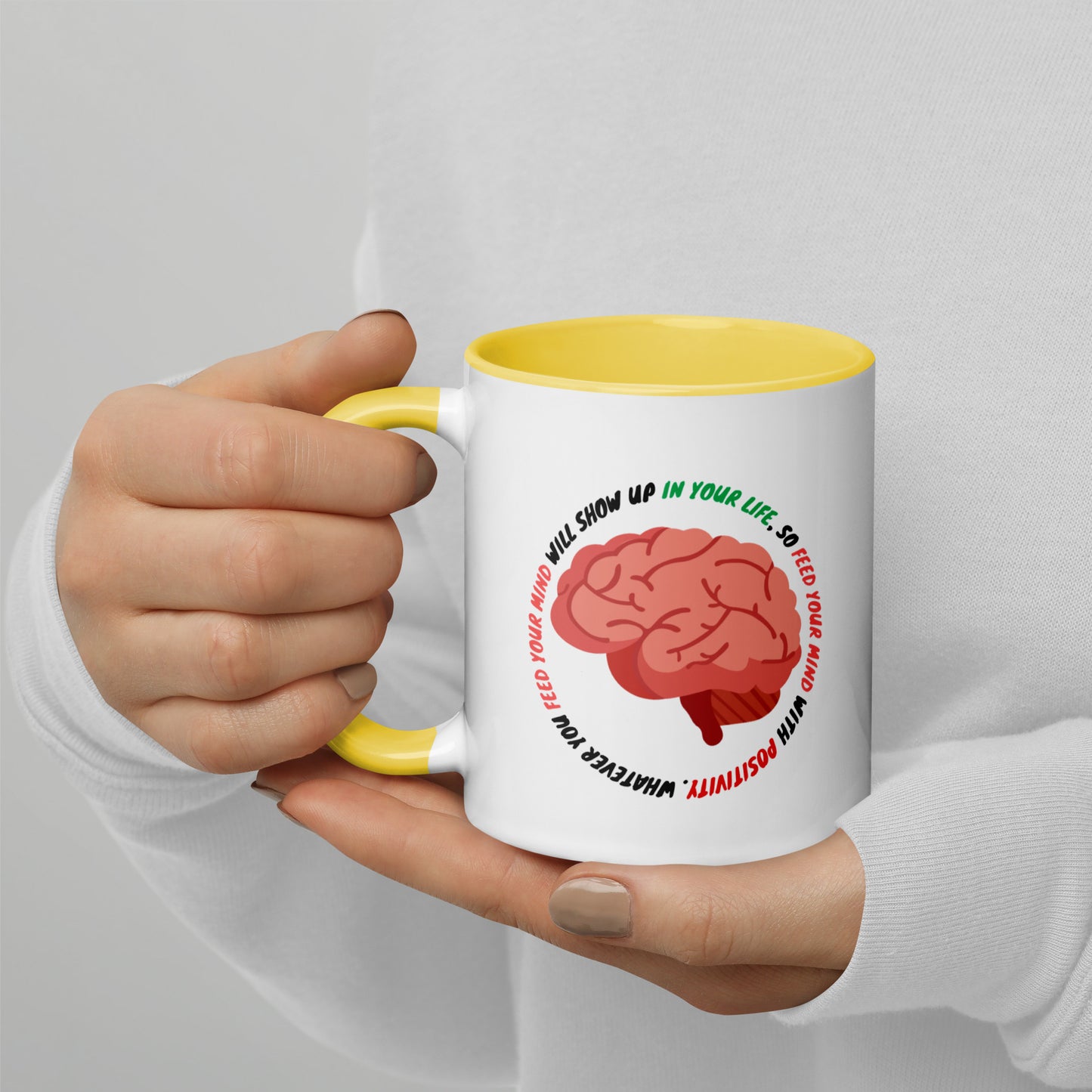 Taza de café con mentalidad positiva