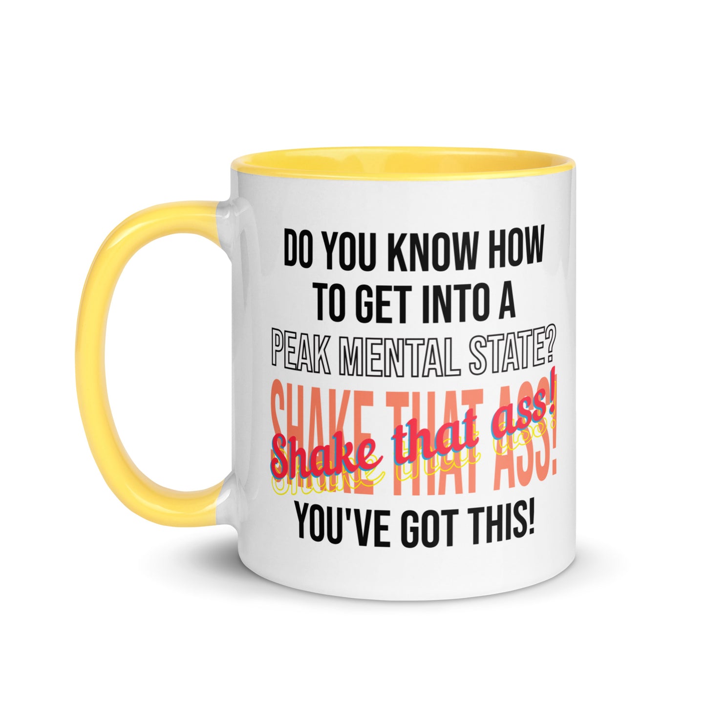 Motivation de l'état mental : tasse à café Shake, Believe, Succeed