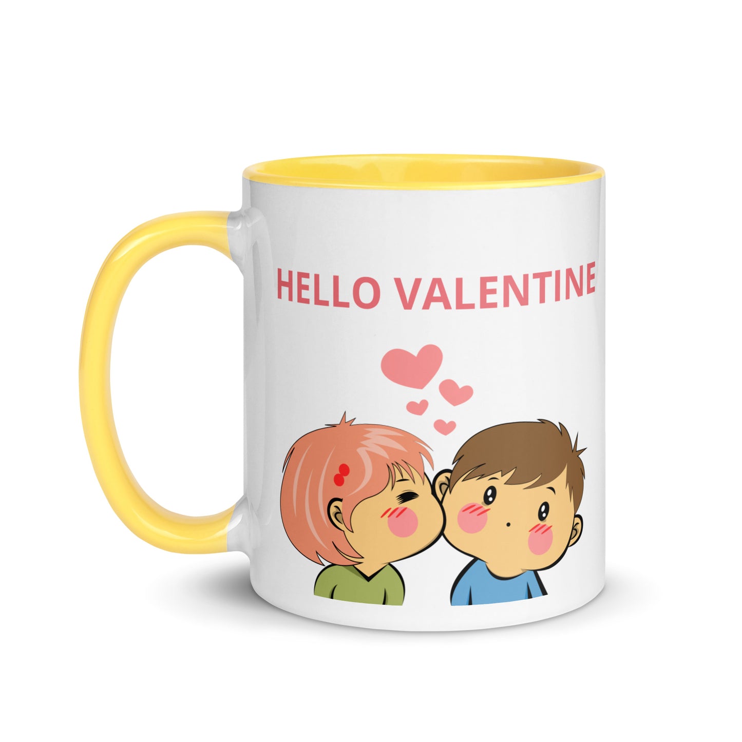 Taza de café con un dulce beso de San Valentín