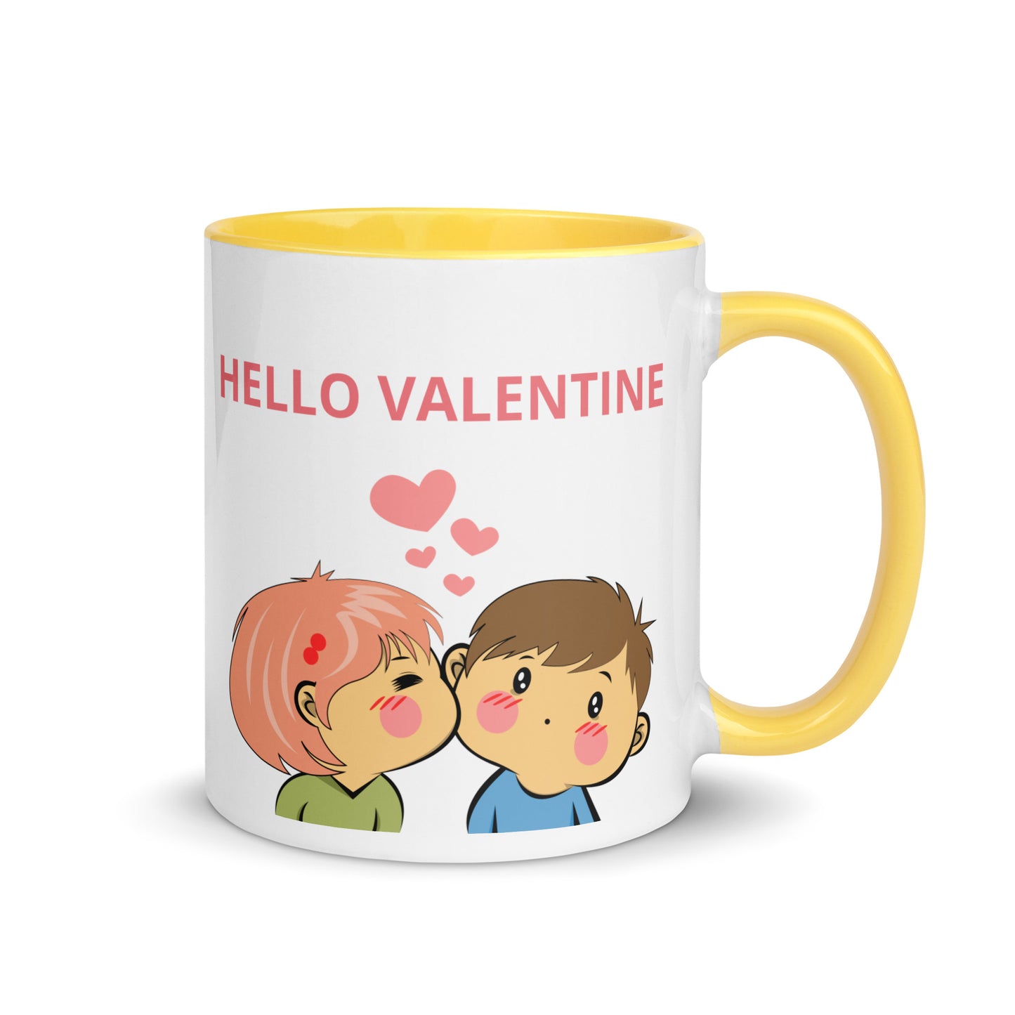 Taza de café con un dulce beso de San Valentín