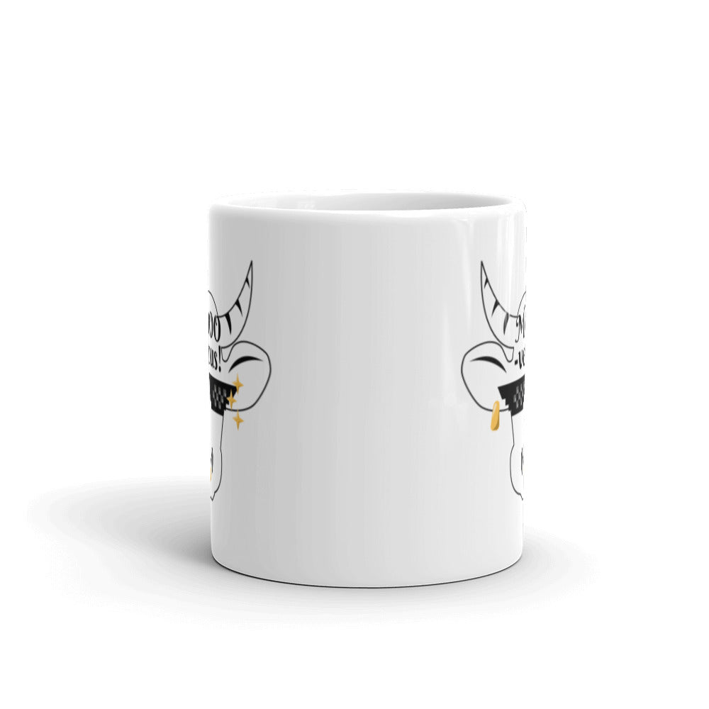 Taza de café blanca con forma de cabeza de vaca de MooVelous