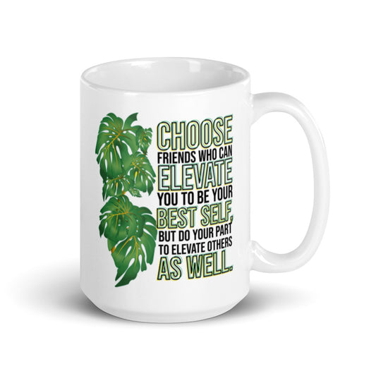 Taza de café Hojas verdes de la amistad: Elevarnos y animarnos juntos