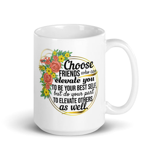 Tasse à café avec inscription « Amitié florale »