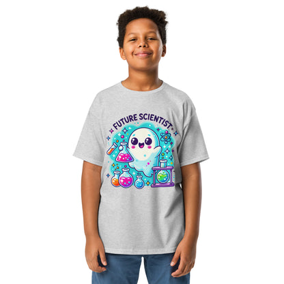 “Future Scientist” Youth T-Shirt – Cute Ghost Science Halloween Design